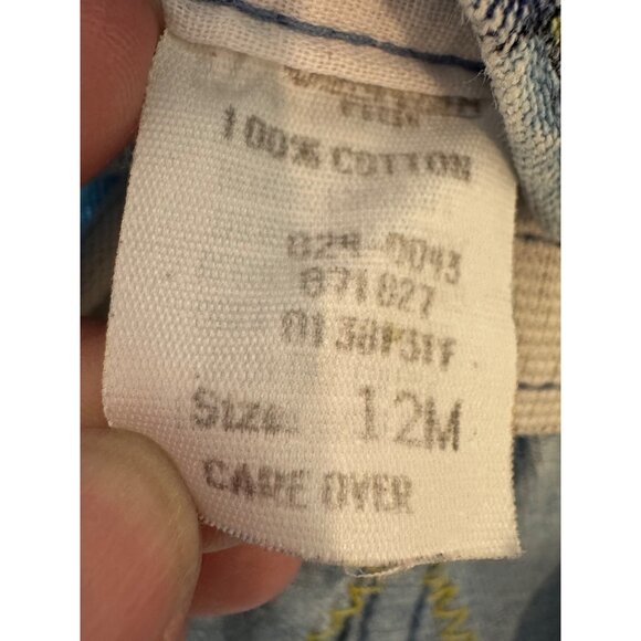 Vintage OshKosh BGosh Toddler Overalls 12M Multicolor Fish Print Adjustable Stra - Picture 4 of 9